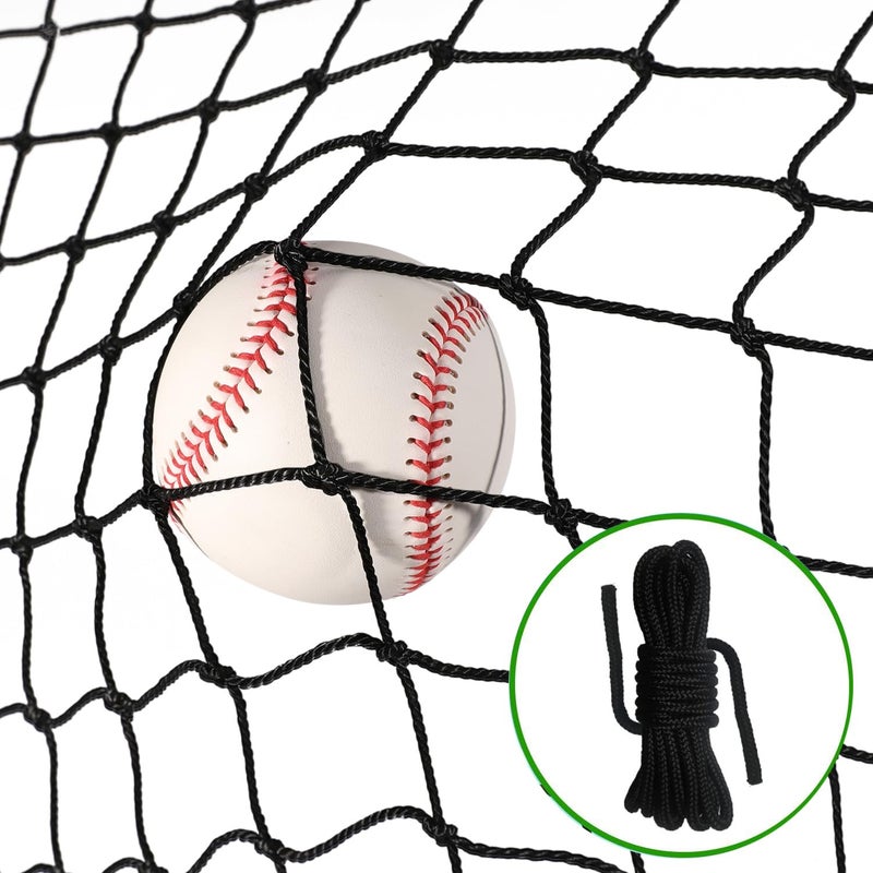 Wiseek 10'x10' Baseball Softball Backstop Nets  Heavy Duty Sports Netting Barrier Net #18 Nylon Baseball Netting Black Net - Image 1
